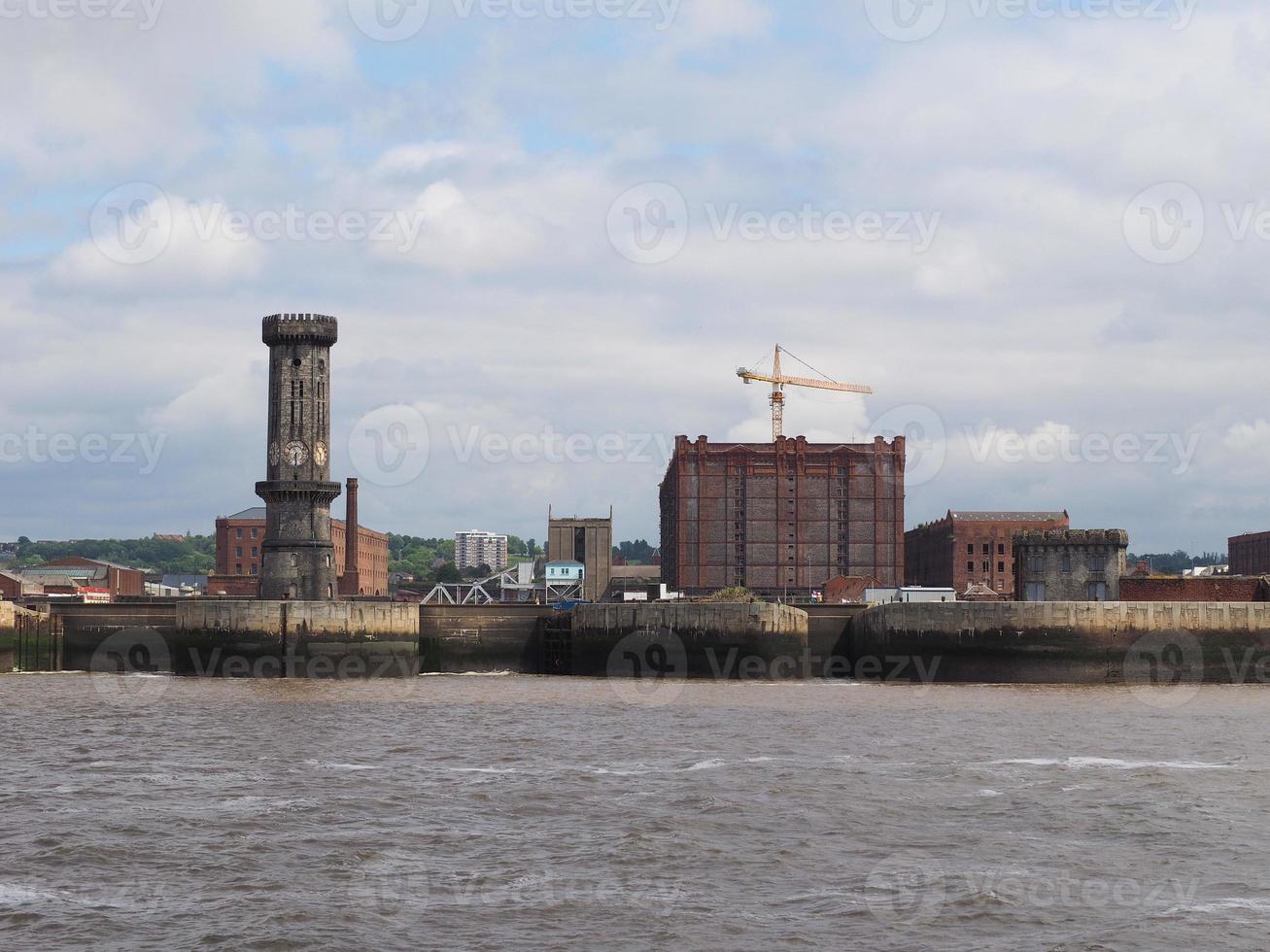 Vista de Birkenhead en Liverpool. foto