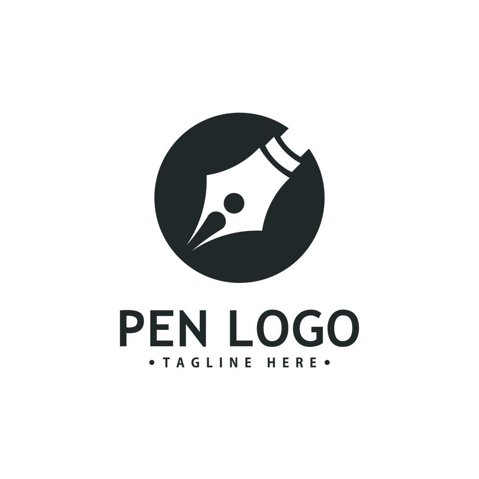 Pen Logo Icon Template. Company writer identity vector