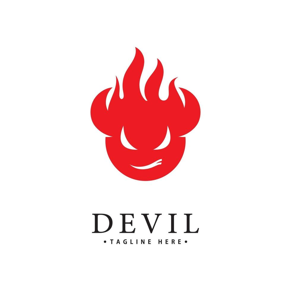 plantilla de icono de vector de logotipo de diablo rojo