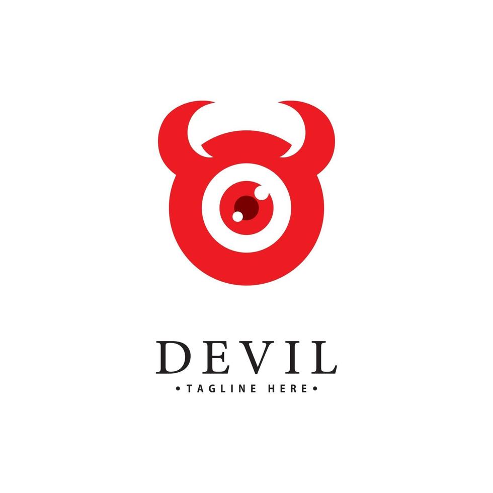 plantilla de icono de vector de logotipo de diablo rojo