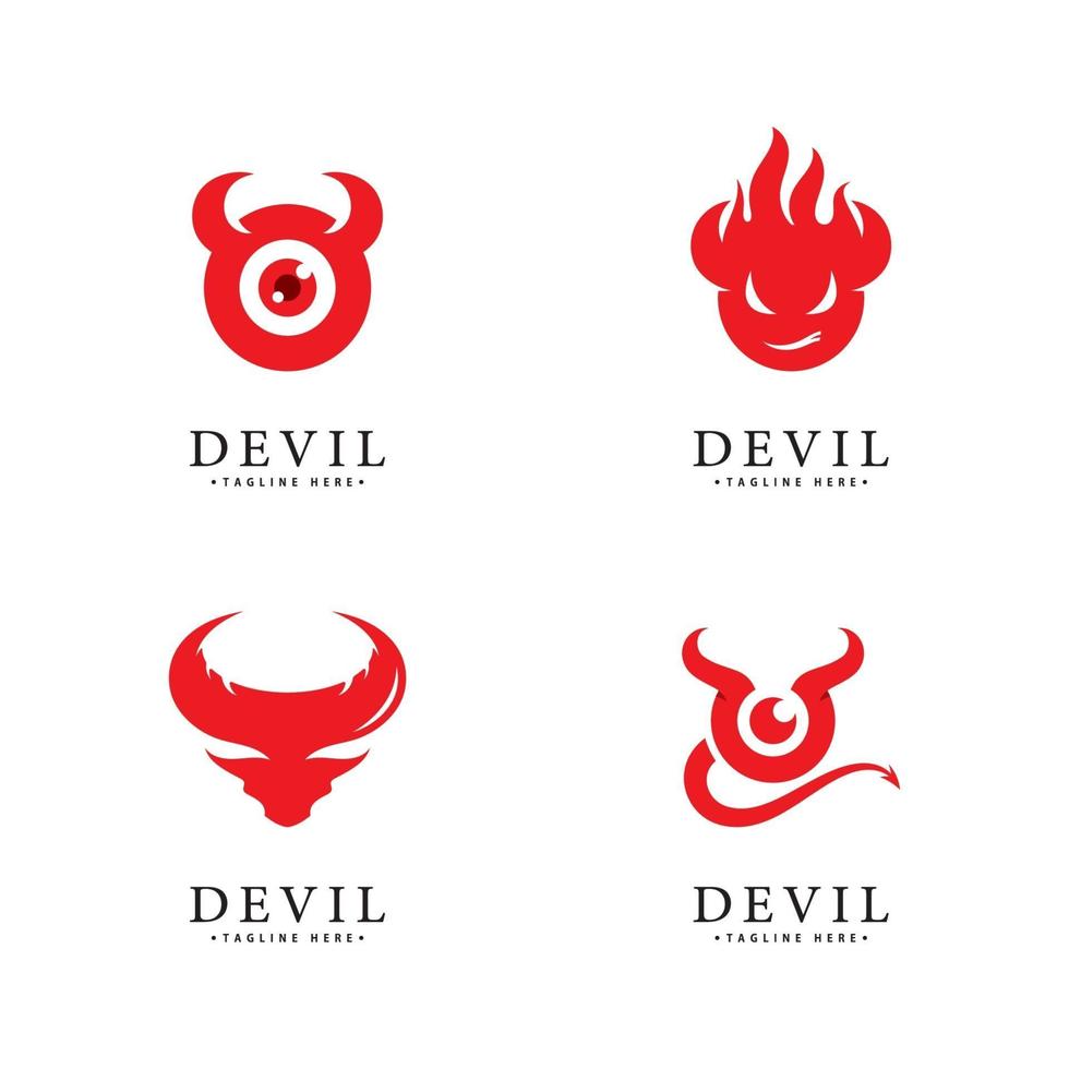 Red Devil logo vector icon template