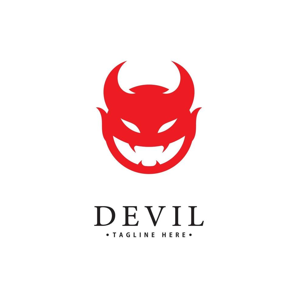 plantilla de icono de vector de logotipo de diablo rojo