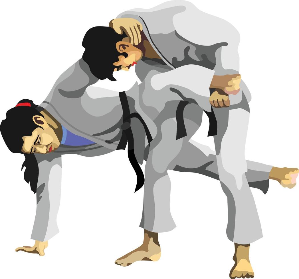 Kani Basami Judo Technique vector