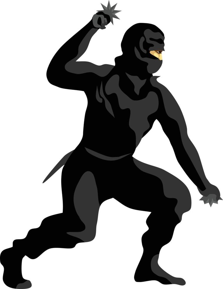 Black Ninja Warrior Action vector