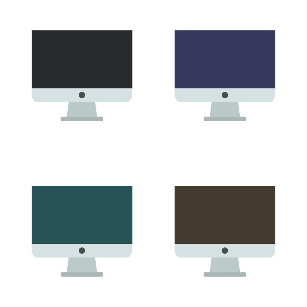 Computer monitor illustrated on background vector