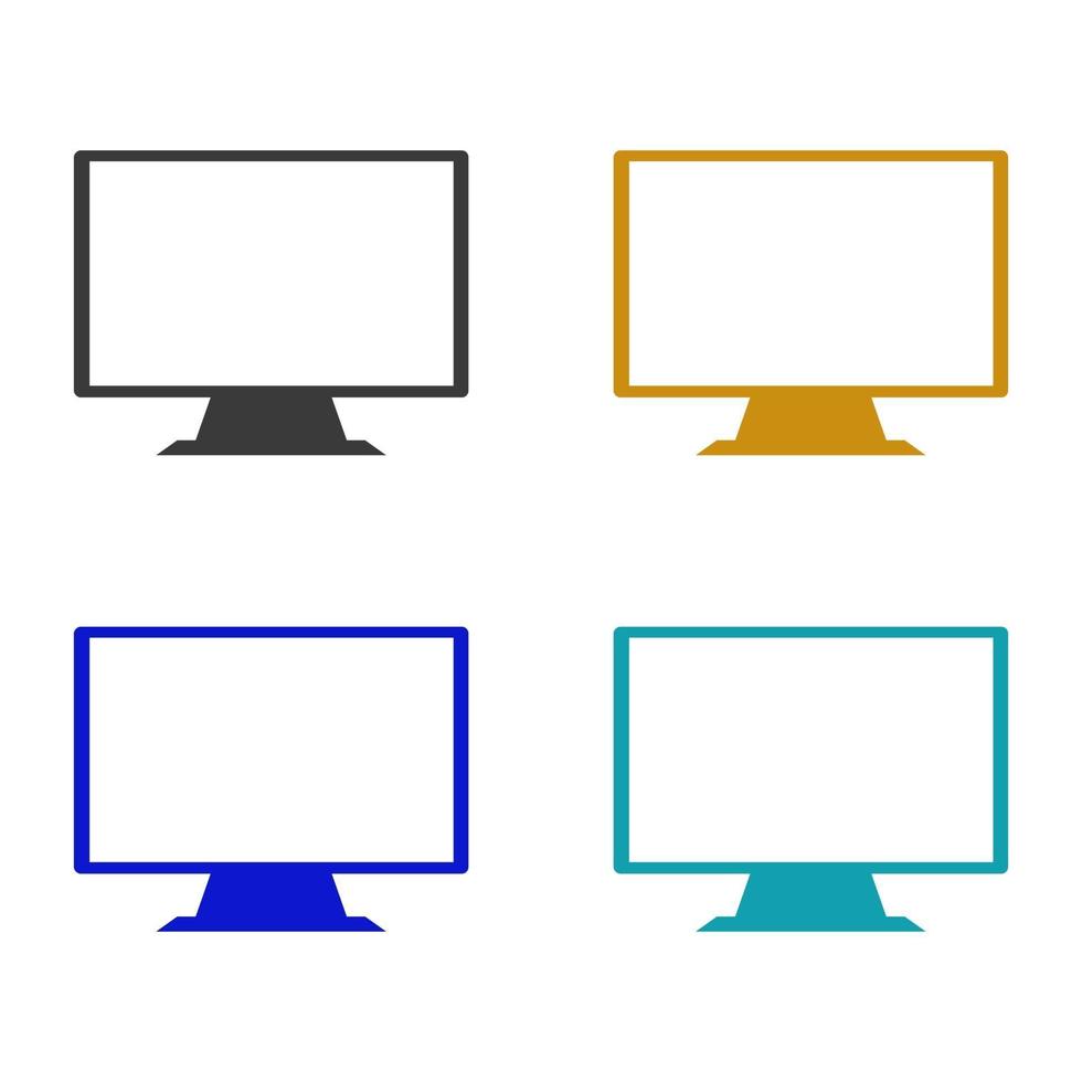 monitor de computadora ilustrado en el fondo vector