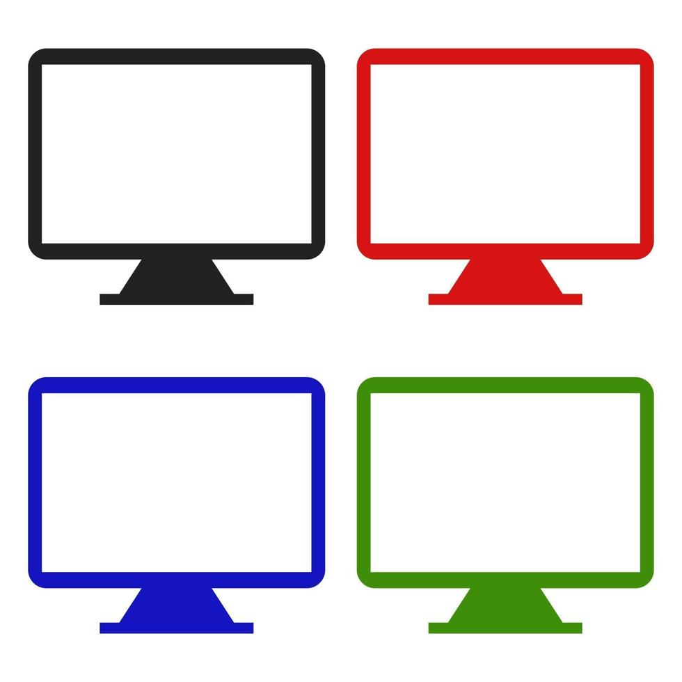 Computer monitor illustrated on background vector