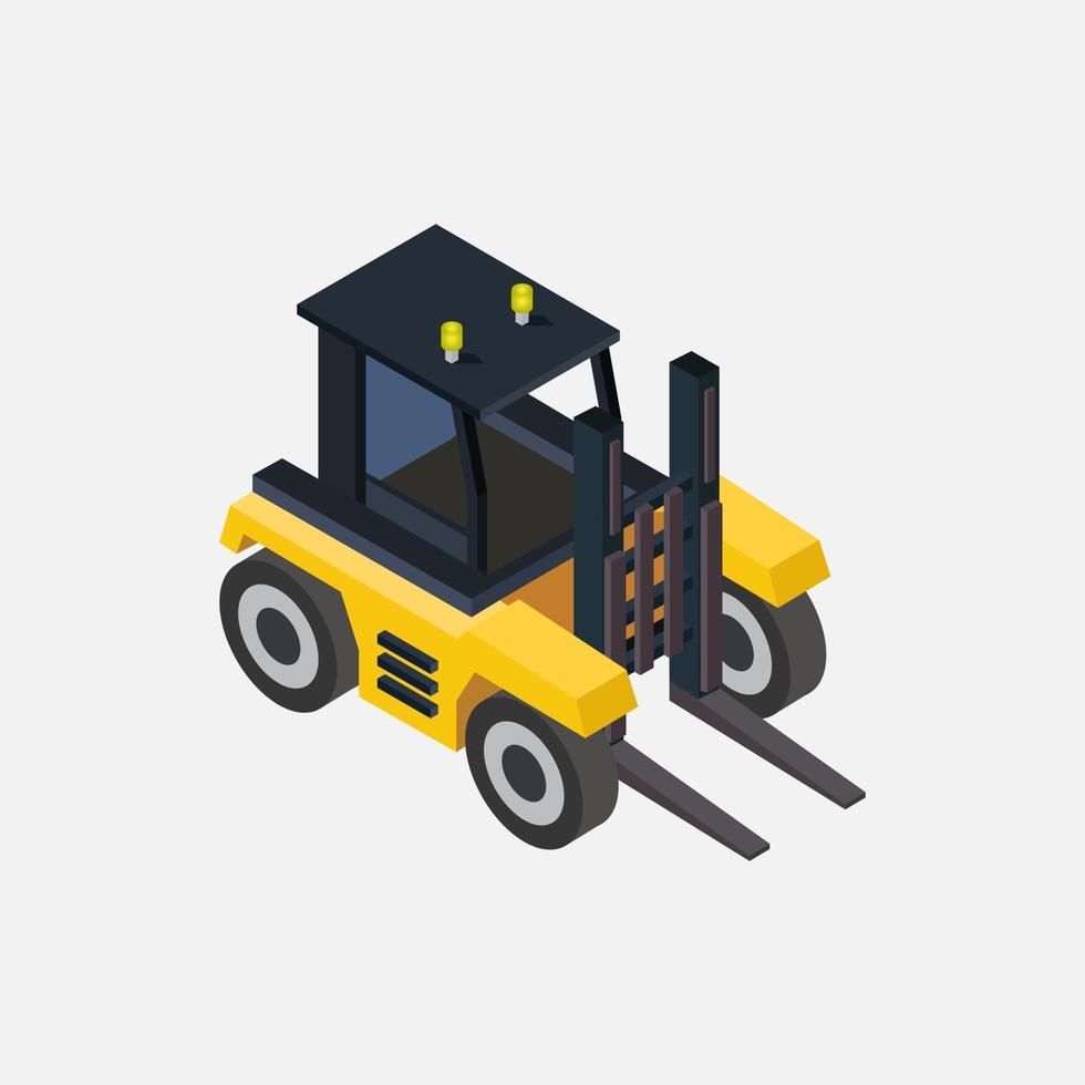 Isometric forklift illustrated on background vector
