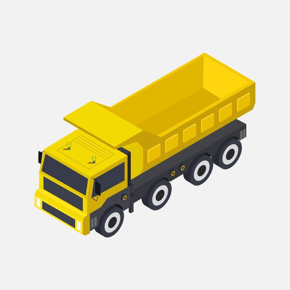 Isometric truck illustrated on background vector