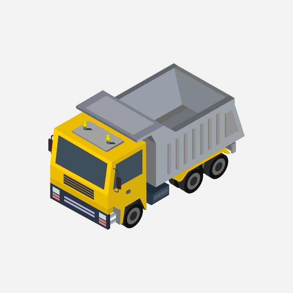 Isometric truck illustrated on background vector