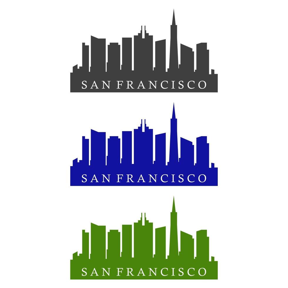San Francisco skyline illustrated on white background vector