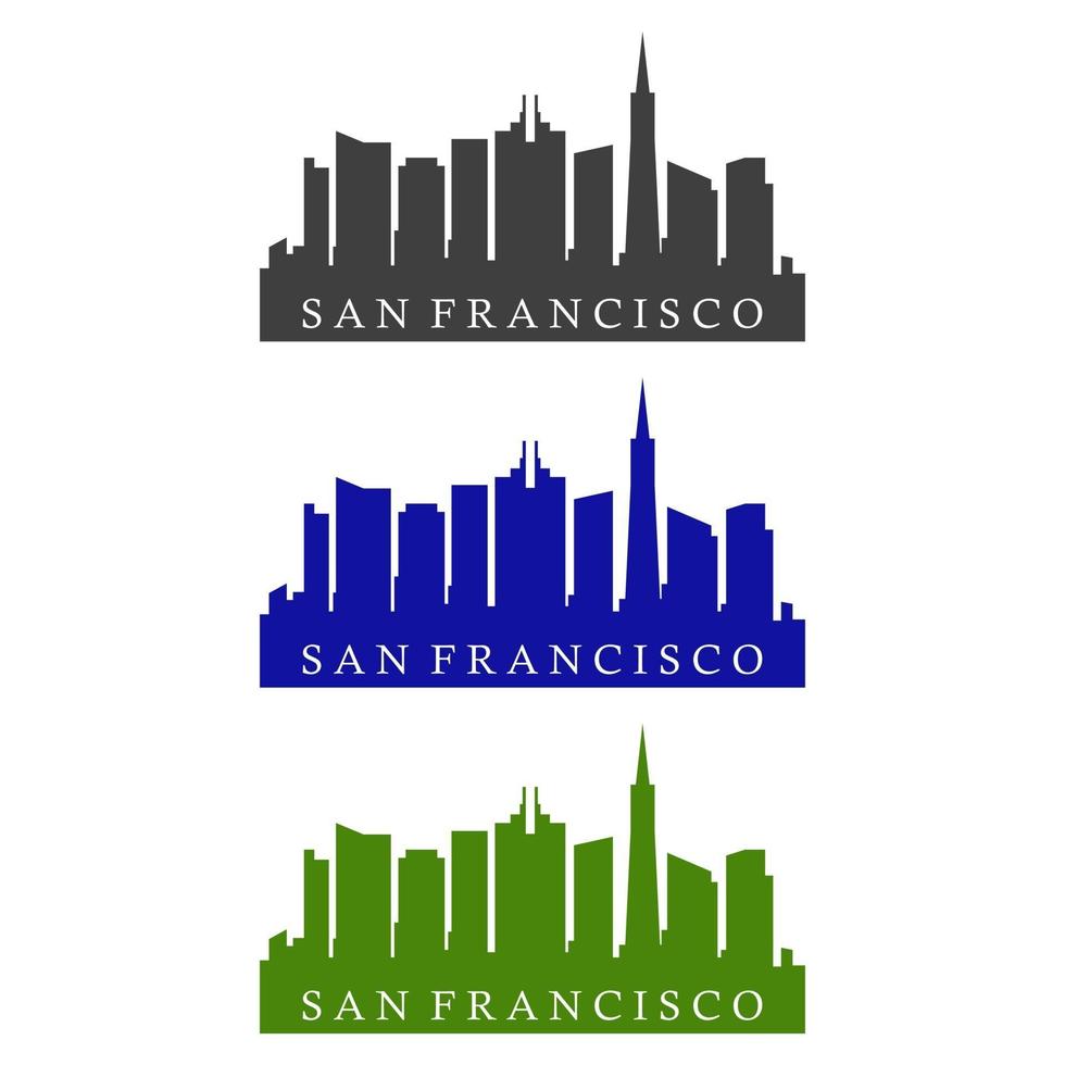 San Francisco Skyline ilustrado sobre fondo blanco. vector