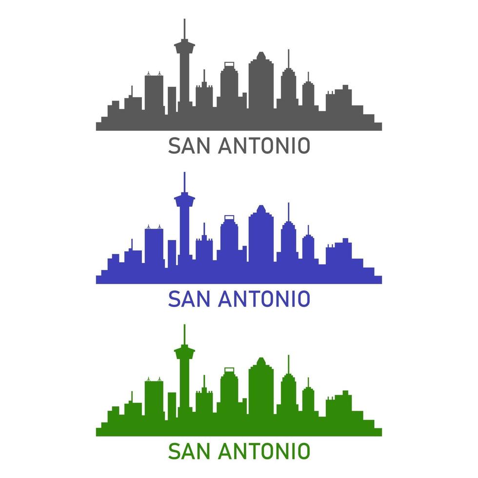 San Antonio Skyline ilustrado sobre fondo blanco. vector