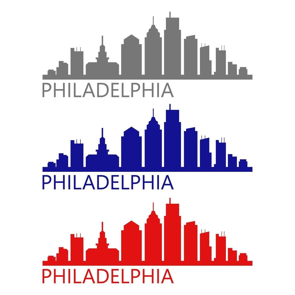 Filadelfia horizonte ilustrado sobre fondo blanco. vector