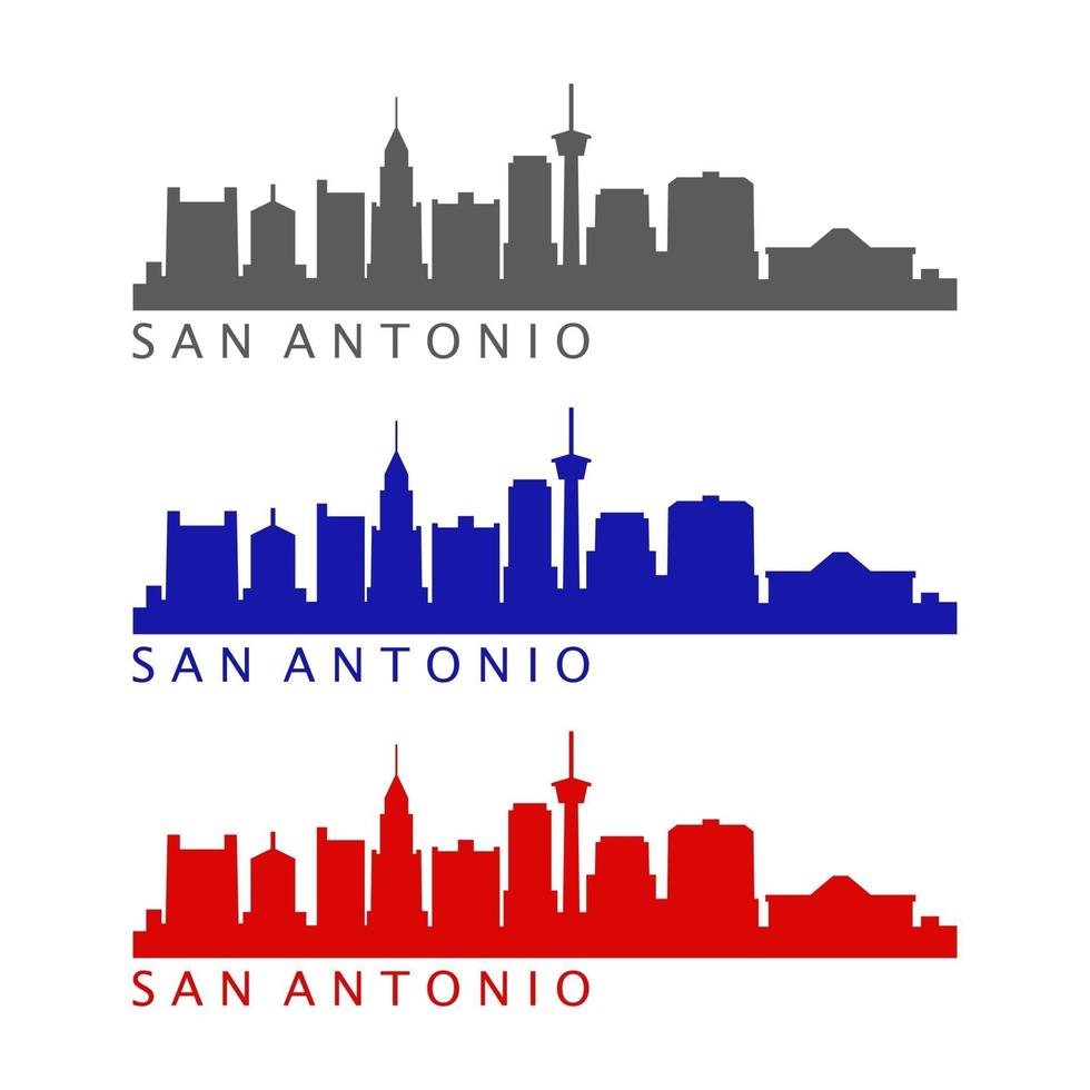 San Antonio Skyline ilustrado sobre fondo blanco. vector