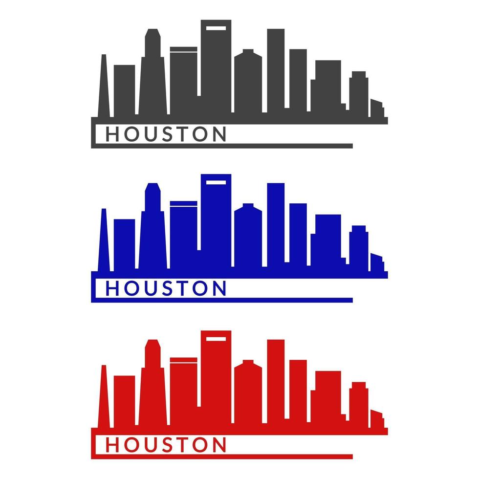 Horizonte de Houston ilustrado sobre fondo blanco. vector