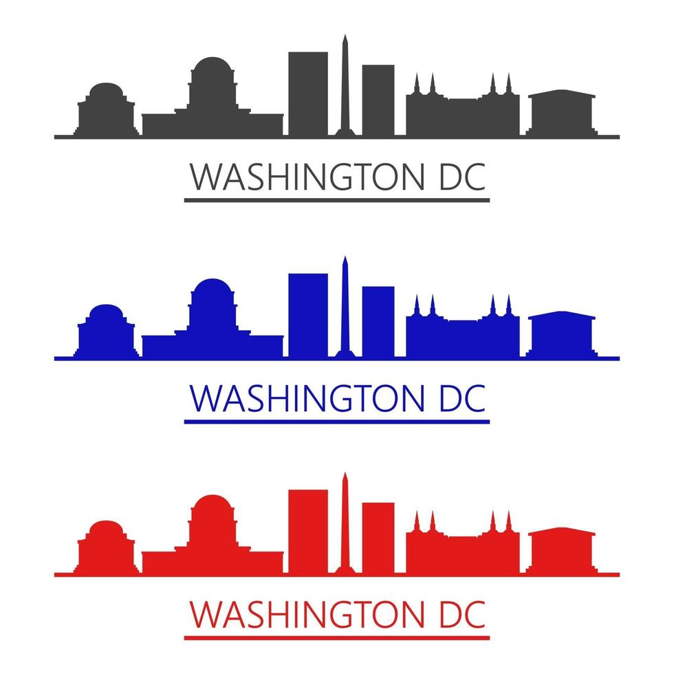 Washington horizonte ilustrado sobre fondo blanco. vector