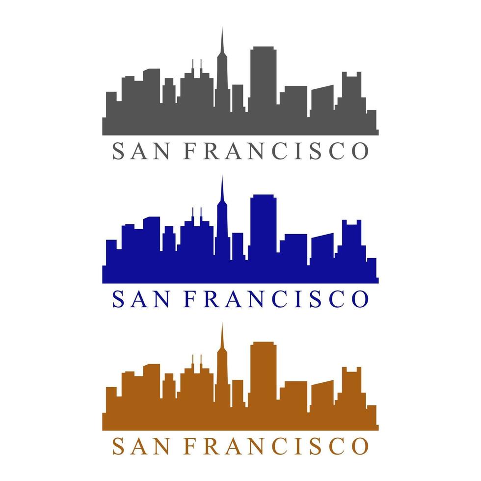 San Francisco Skyline ilustrado sobre fondo blanco. vector