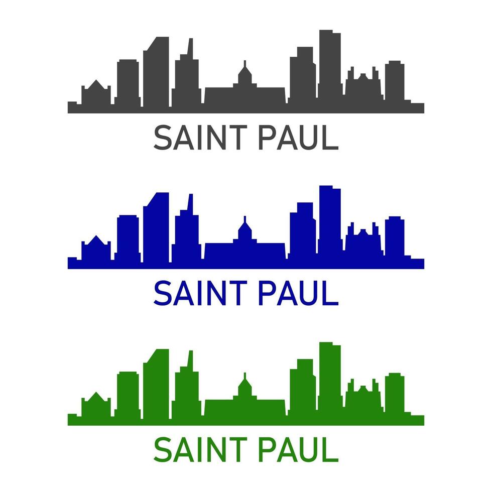 Saint Paul skyline illustrated on white background vector