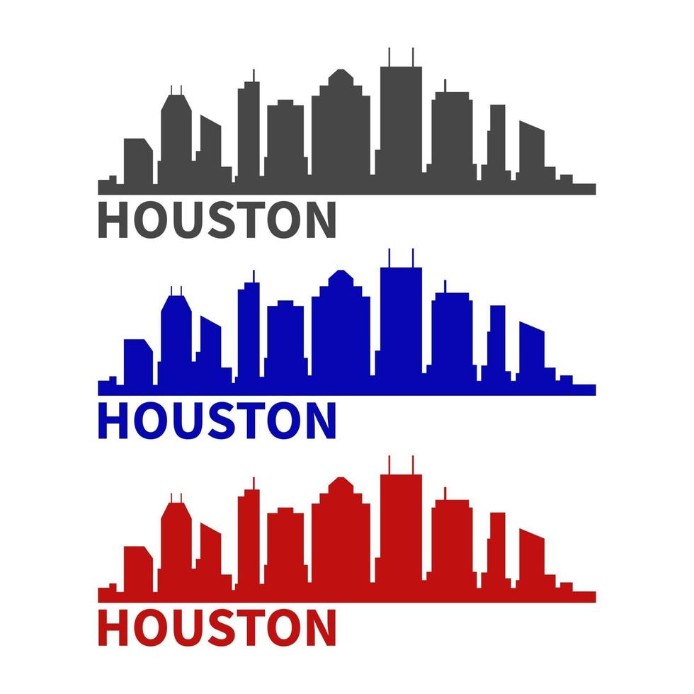 Houston skyline illustrated on white background vector
