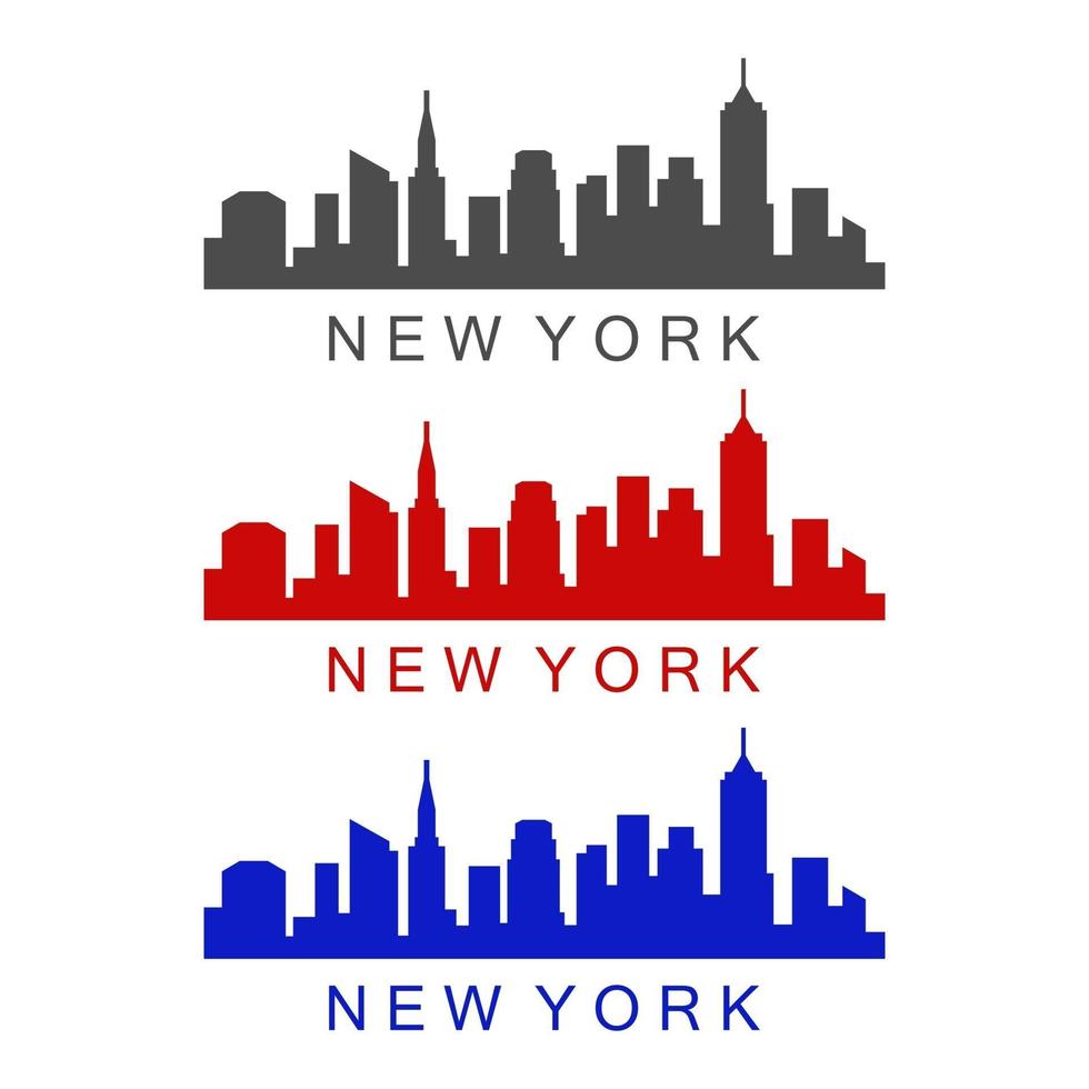 horizonte de nueva york ilustrado sobre fondo blanco vector