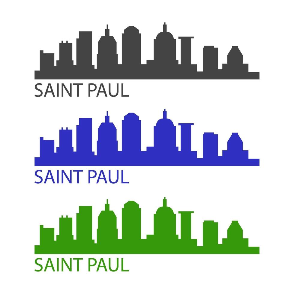 Saint Paul skyline illustrated on white background vector