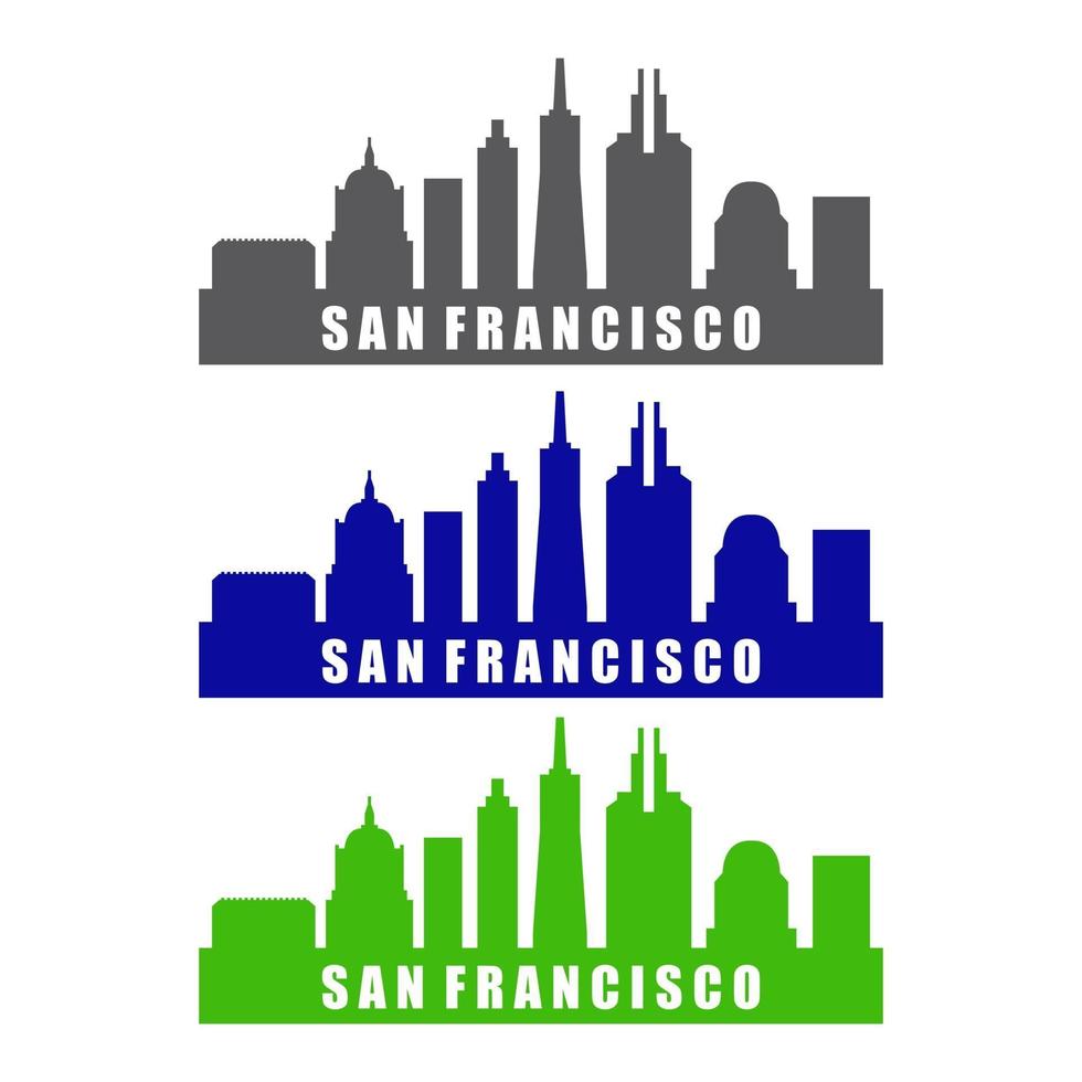 San Francisco Skyline ilustrado sobre fondo blanco. vector