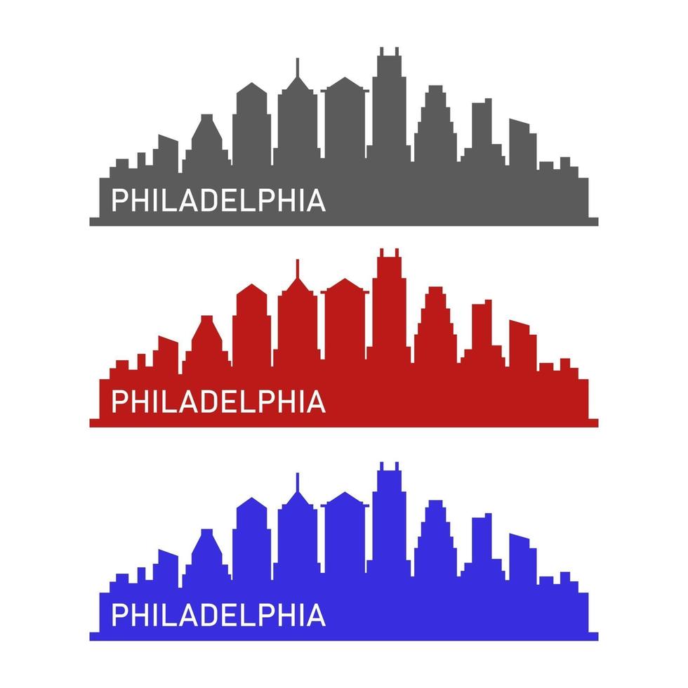 Filadelfia horizonte ilustrado sobre fondo blanco. vector