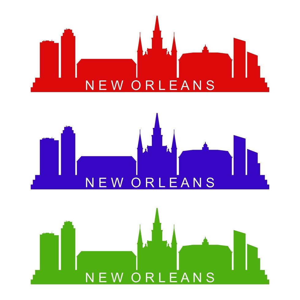 Horizonte de Nueva Orleans ilustrado sobre fondo blanco. vector