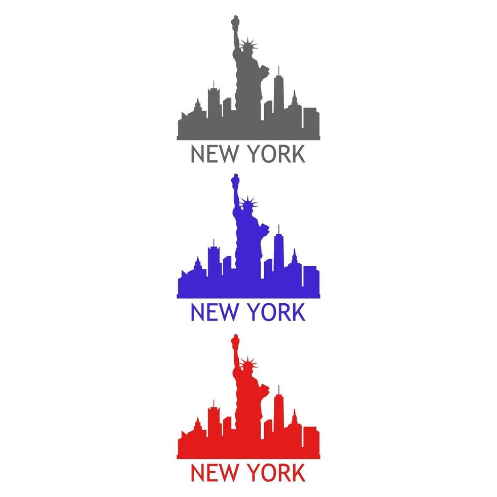 horizonte de nueva york ilustrado sobre fondo blanco vector