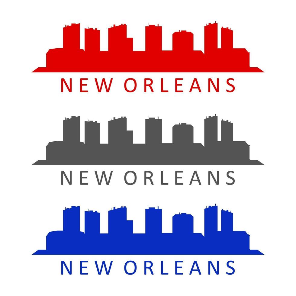 Horizonte de Nueva Orleans ilustrado sobre fondo blanco. vector