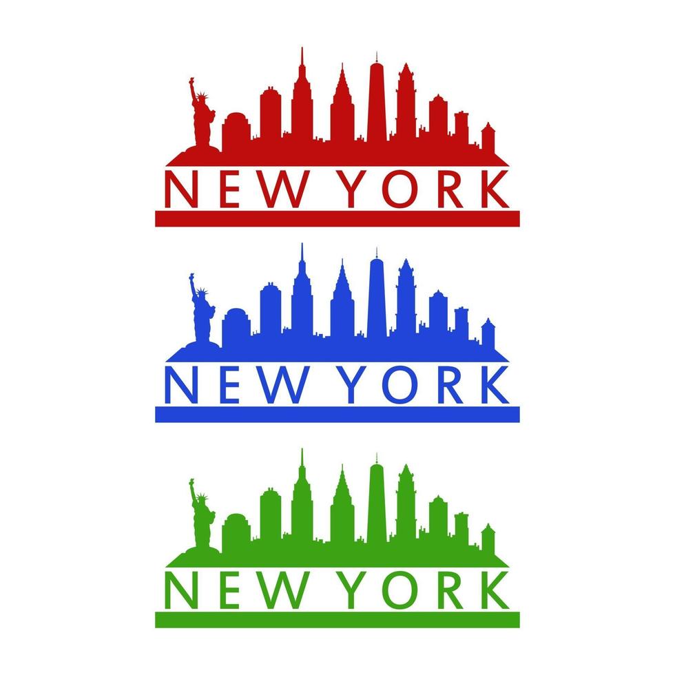 New york skyline illustrated on white background vector