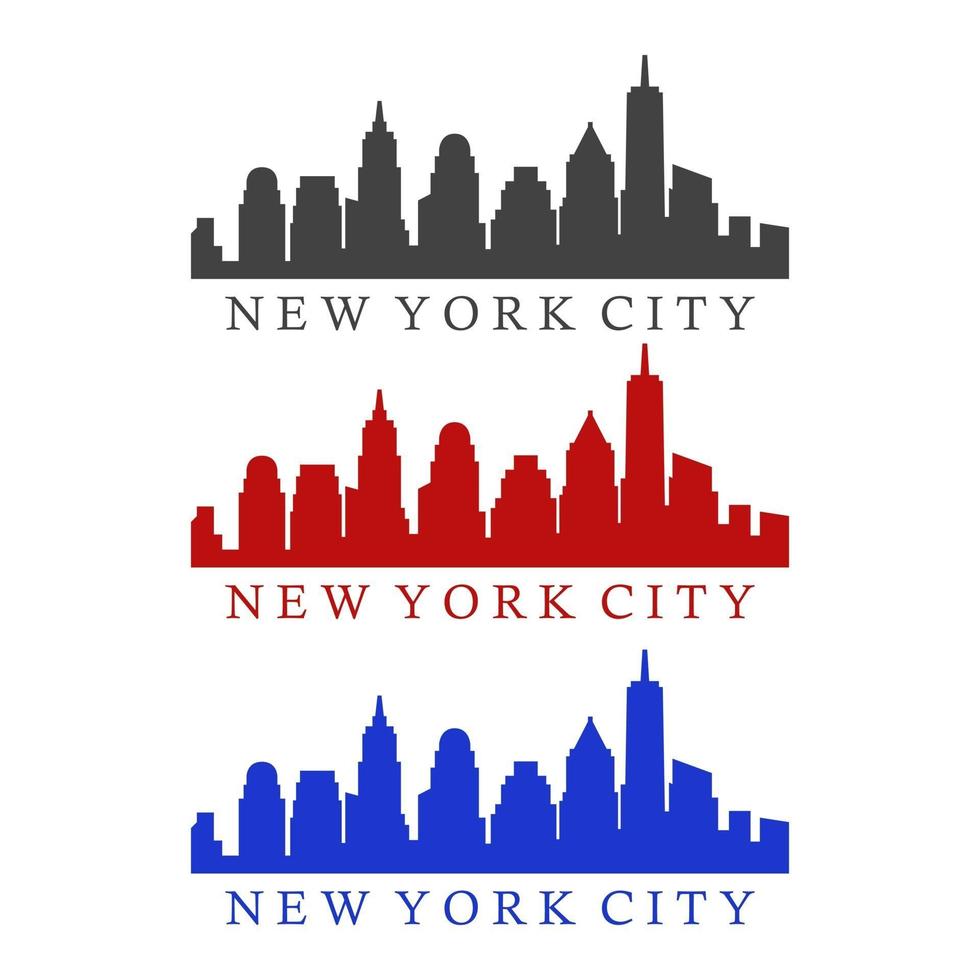 New york skyline illustrated on white background vector