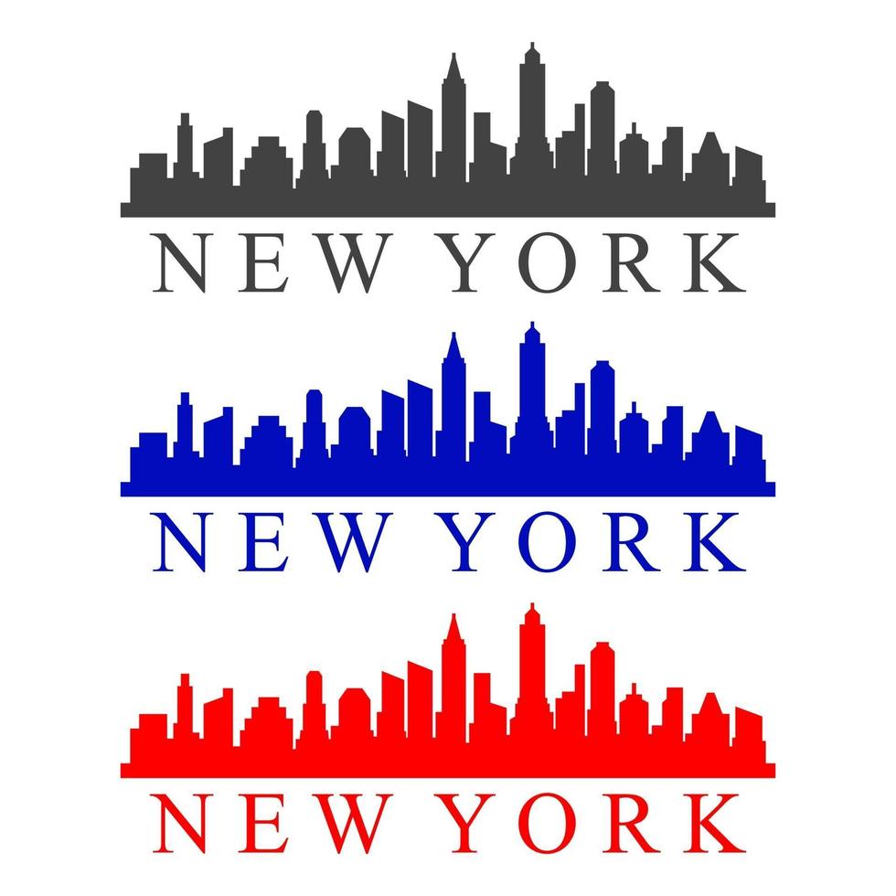 horizonte de nueva york ilustrado sobre fondo blanco vector