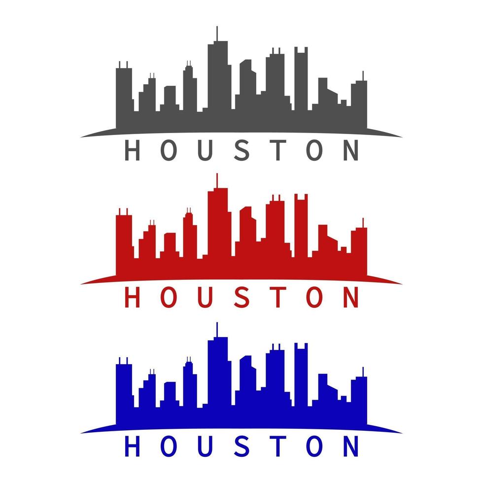 Houston skyline illustrated on white background vector