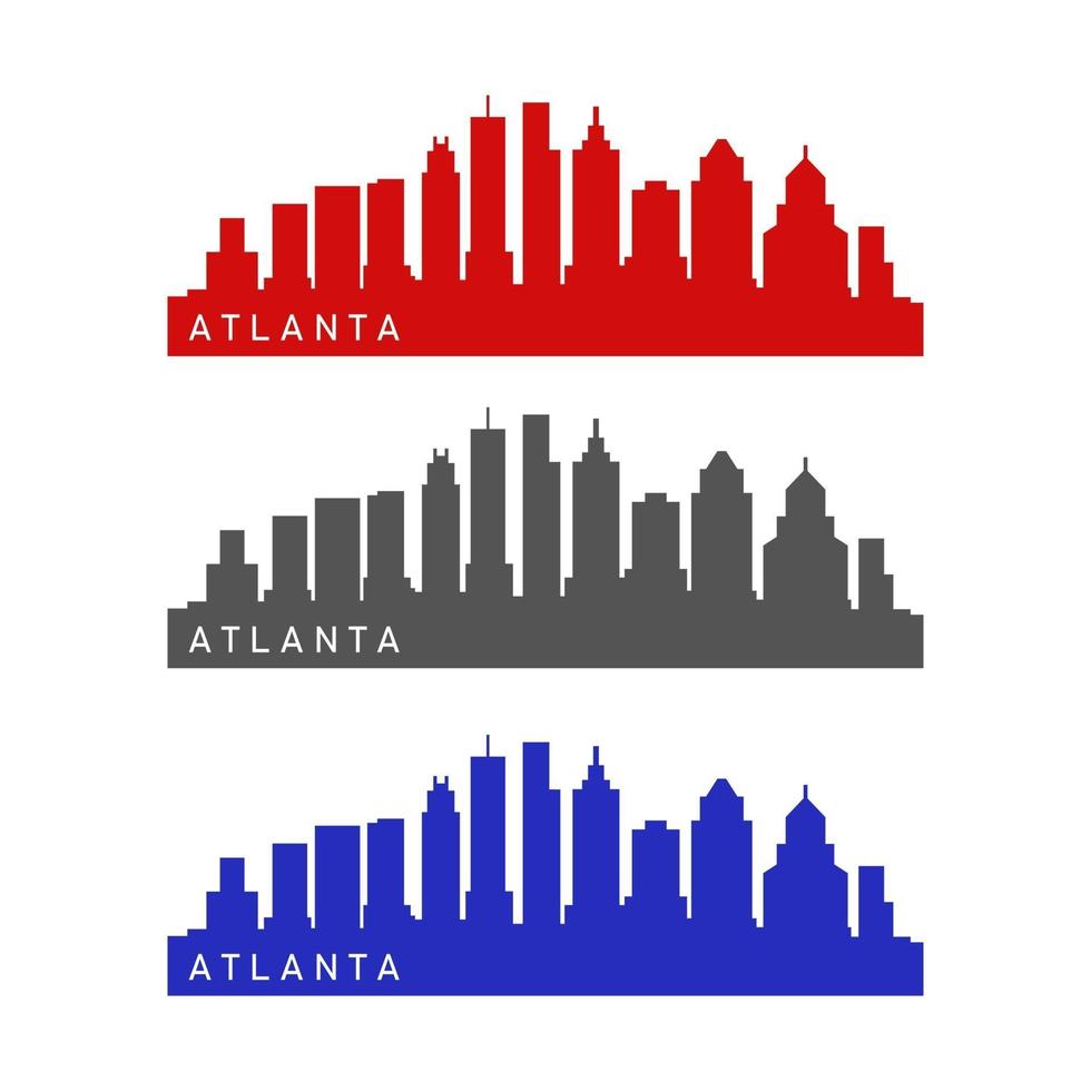 Atlanta skyline illustrated on white background vector