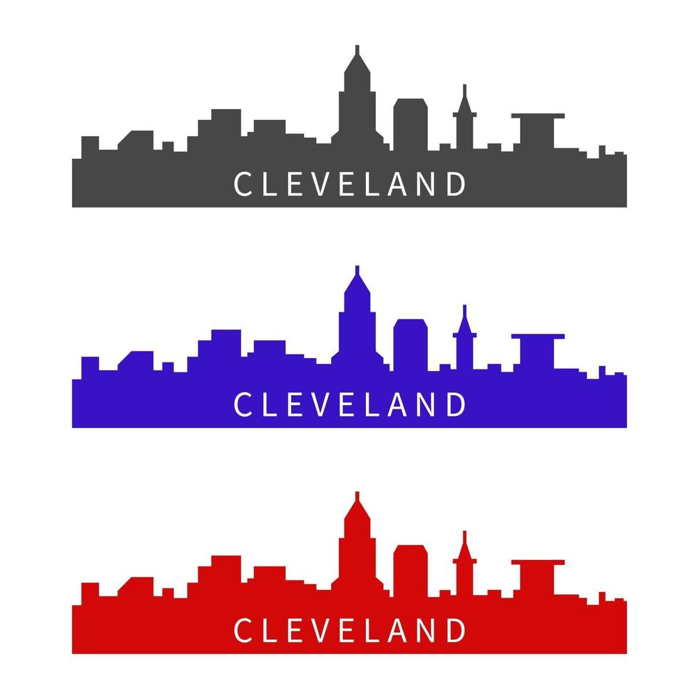 Cleveland skyline illustrated on white background vector