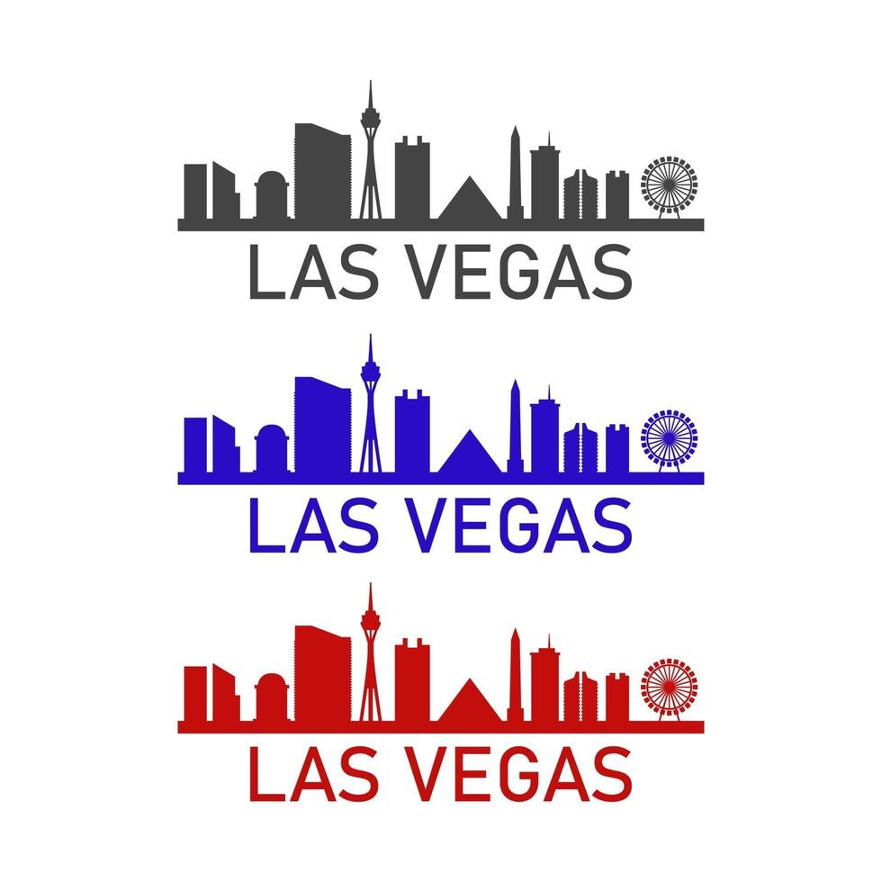 Las Vegas skyline illustrated on white background vector