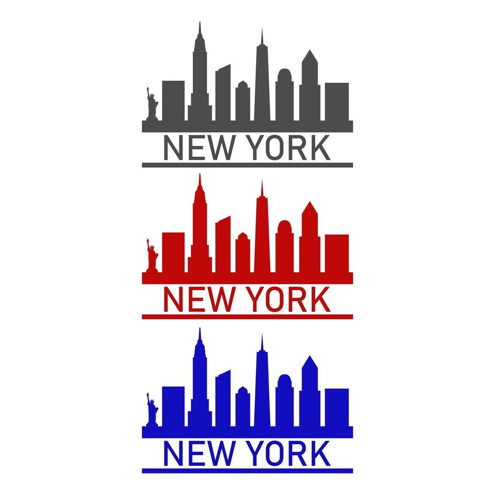 horizonte de nueva york ilustrado sobre fondo blanco vector