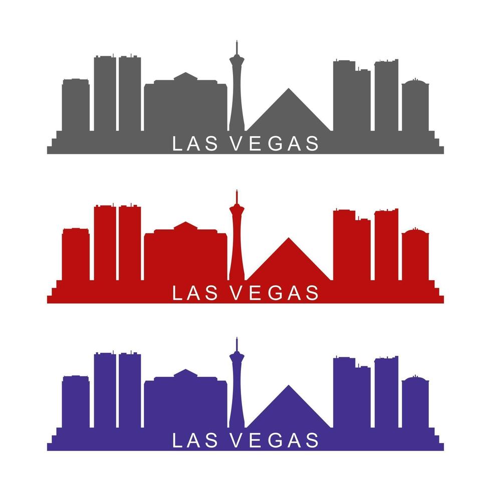 Las Vegas skyline illustrated on white background vector