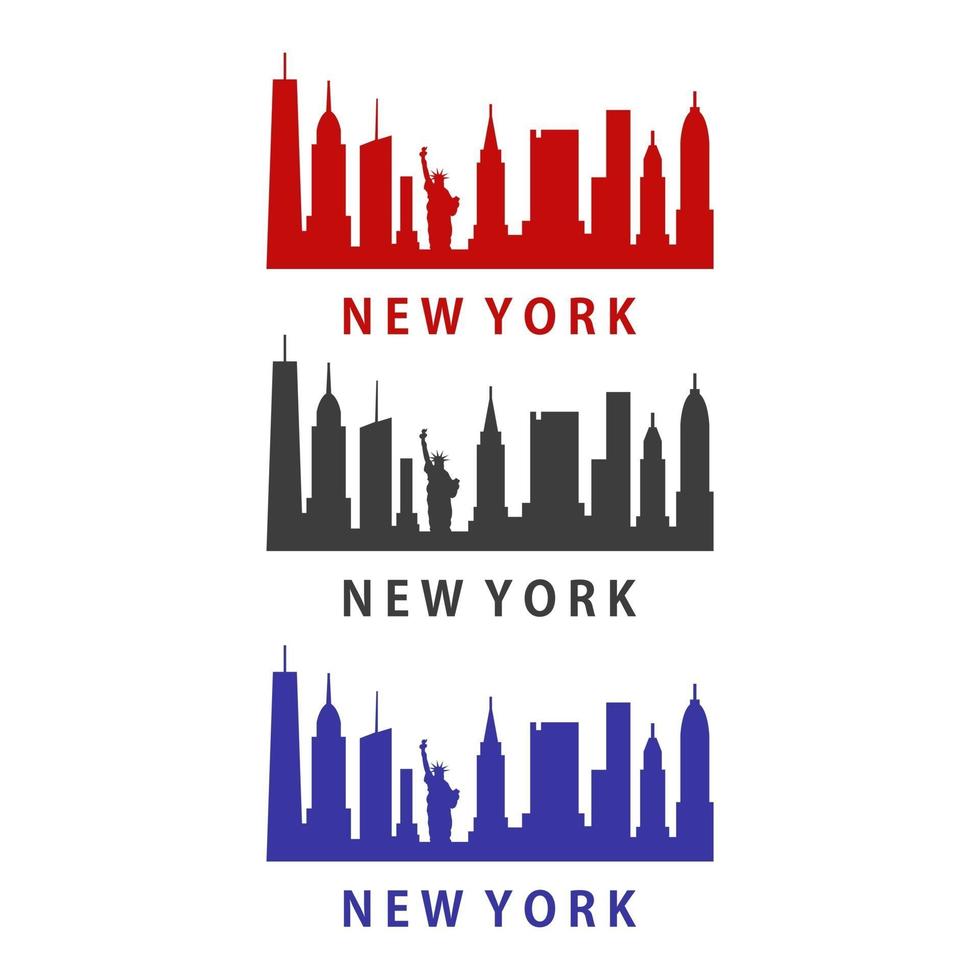 New york skyline illustrated on a white background vector