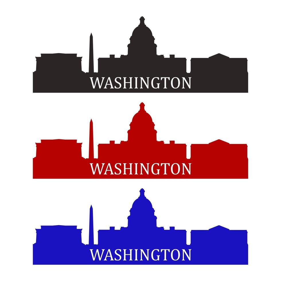 Washington skyline illustrated on white background vector