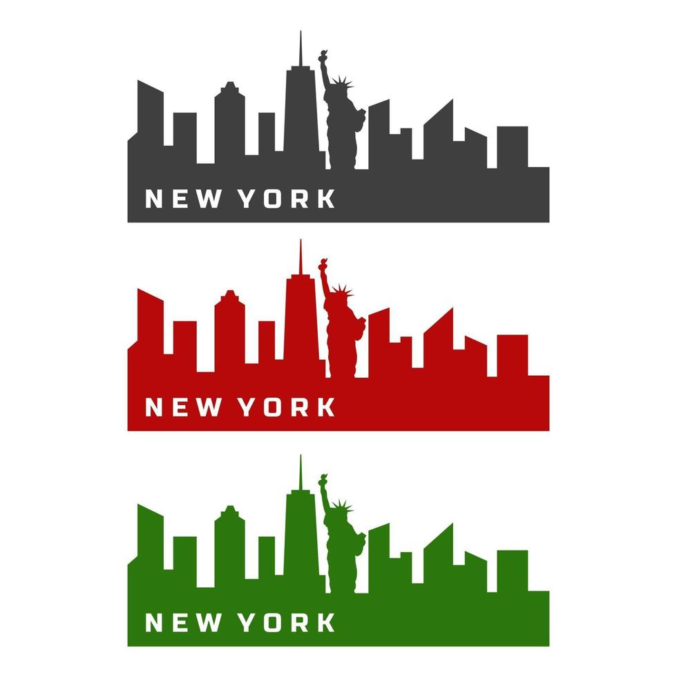 New york skyline illustrated on a white background vector