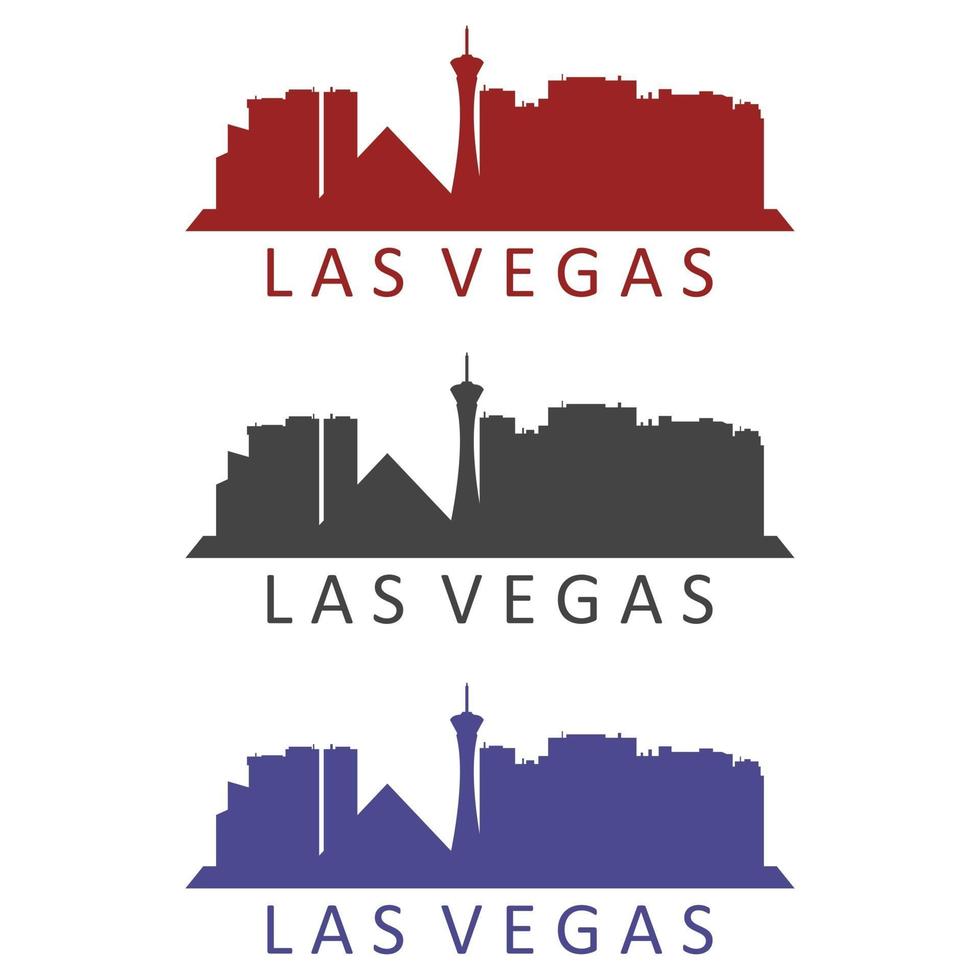 Las Vegas skyline illustrated on white background vector