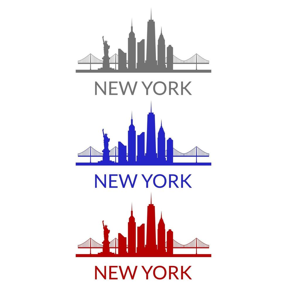 New york skyline illustrated on white background vector