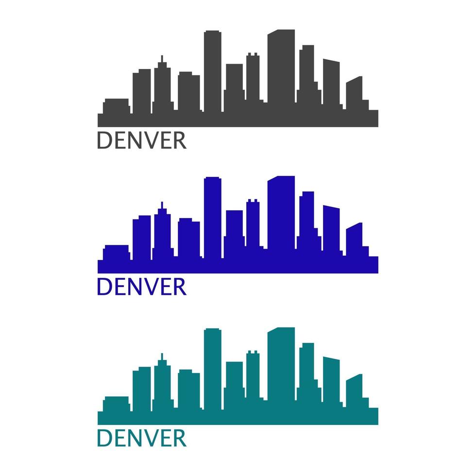 Denver skyline illustrated on a white background vector
