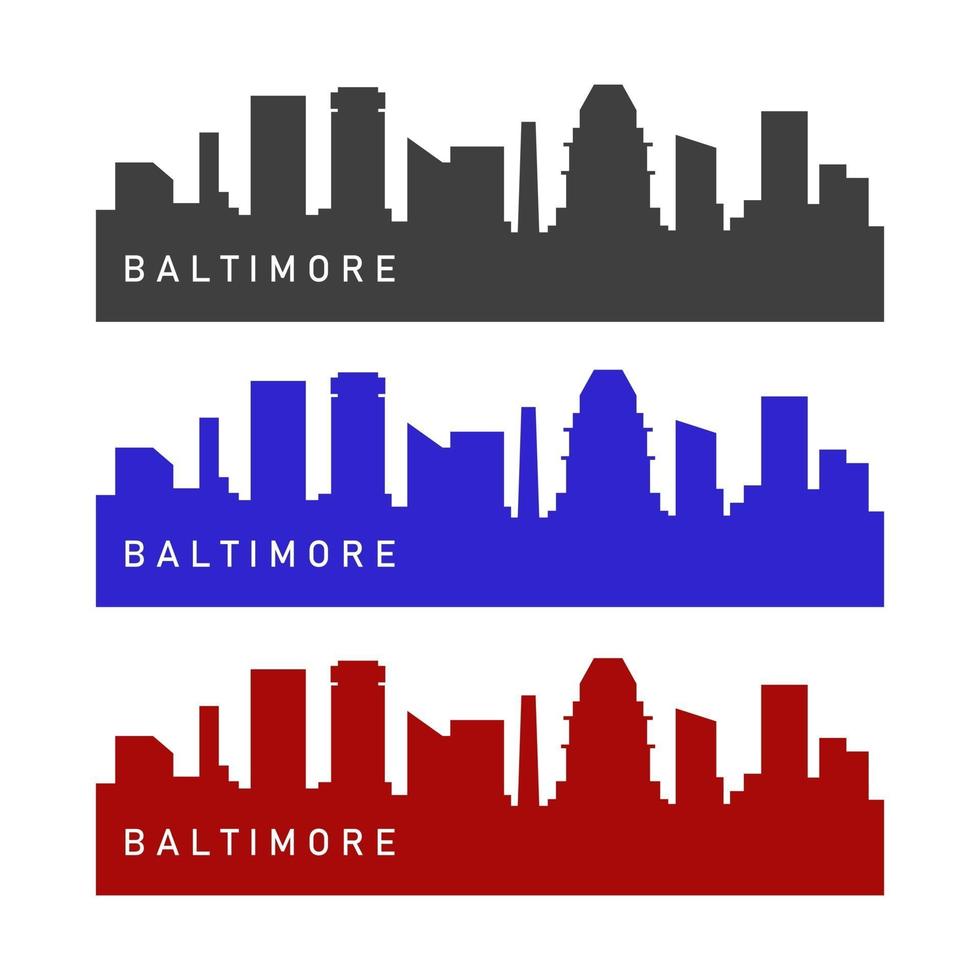 Baltimore skyline illustrated on a white background vector