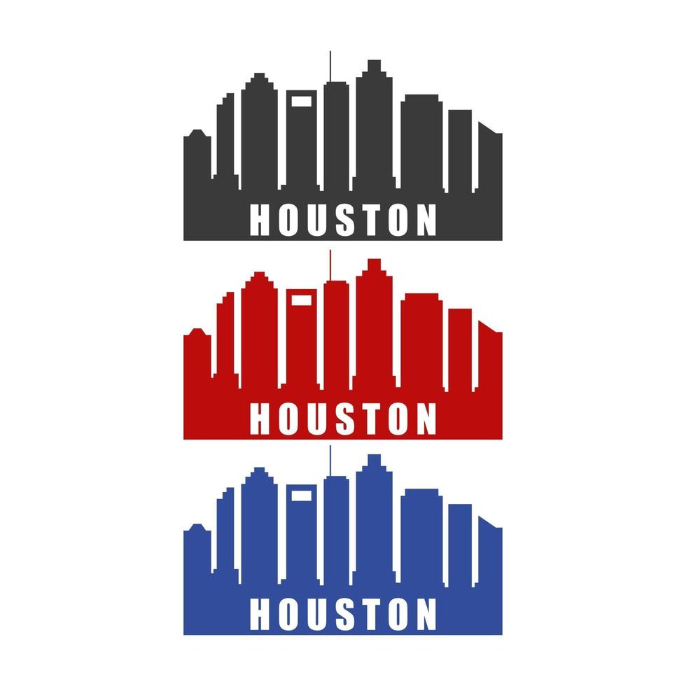 Houston skyline illustrated on white background vector
