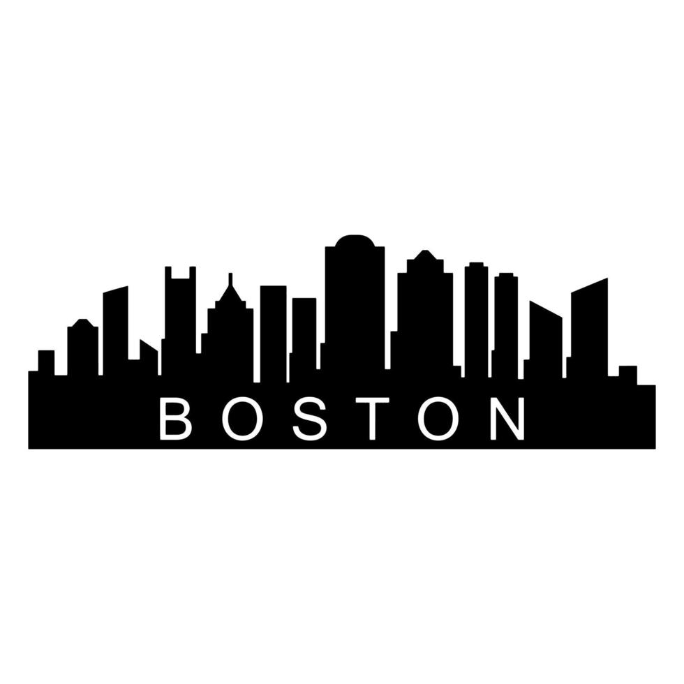 Boston skyline illustrated on a white background vector