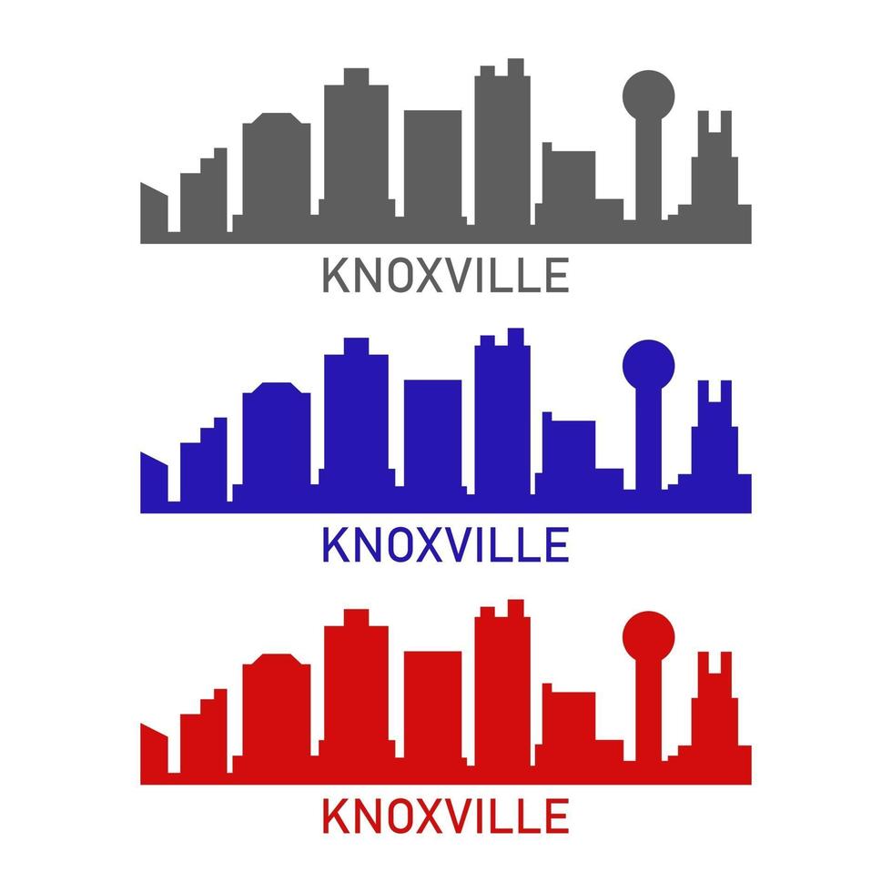 Knoxville horizonte ilustrado sobre fondo blanco. vector